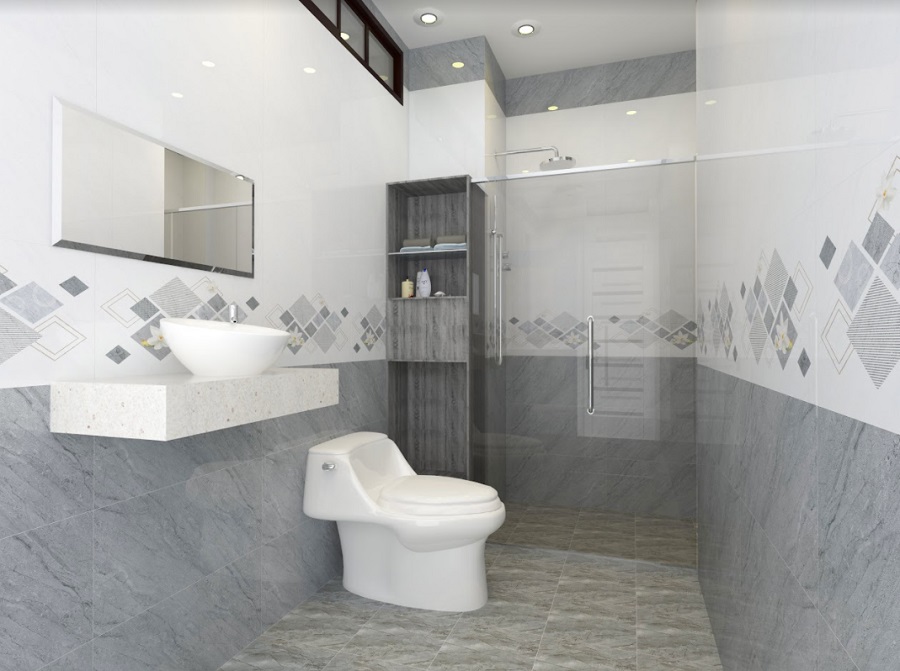 Ốp tường WC cửa hàng