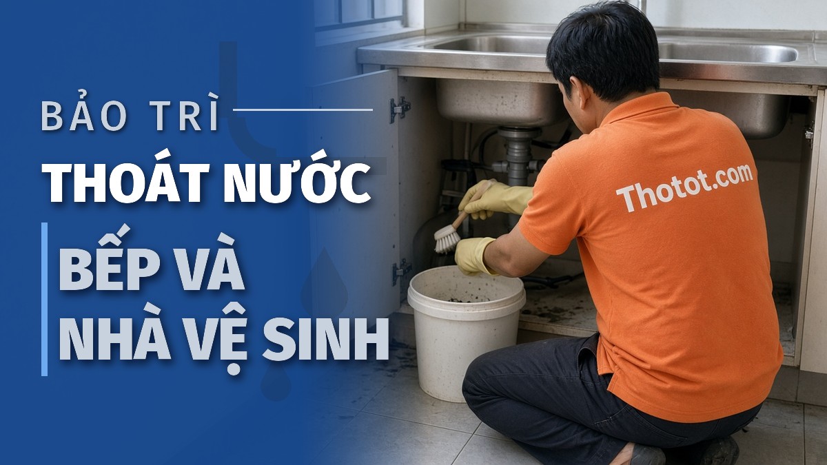 Bảo trì hệ thống thoát nước nhà bếp và nhà vệ sinh