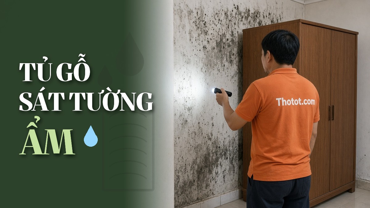 Có nên làm tủ gỗ sát tường dễ bị ẩm không?