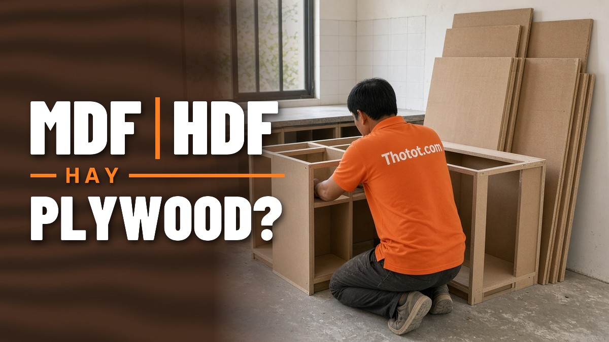 Nên chọn tủ bếp MDF, HDF hay plywood?