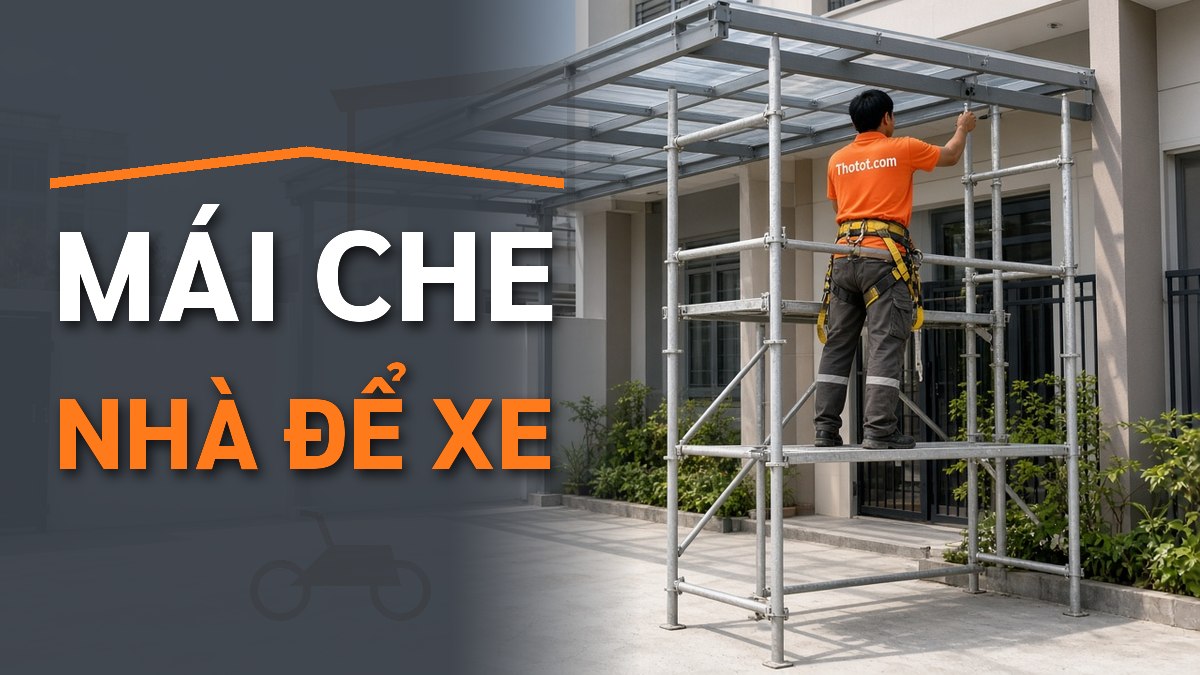Thi công mái che nhà để xe: Kết cấu và vật liệu cần quan tâm