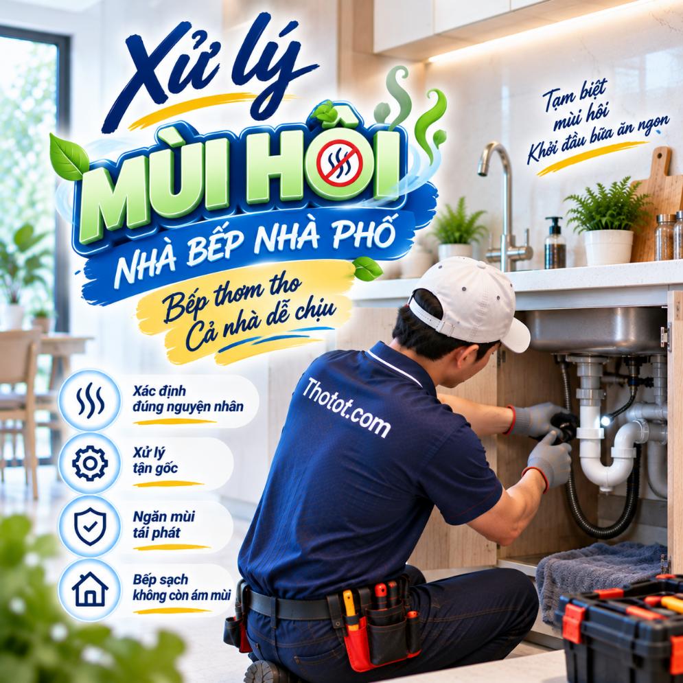 Xử lý mùi hôi nhà bếp nhà phố