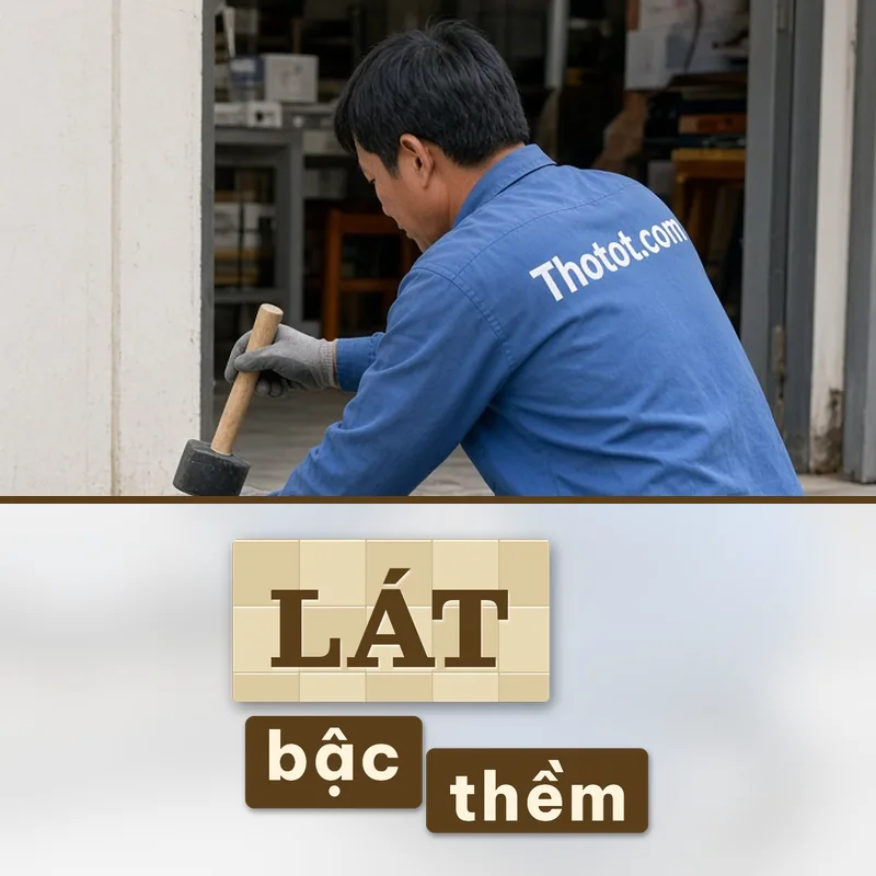 Lát bậc thềm lối vào cửa hàng