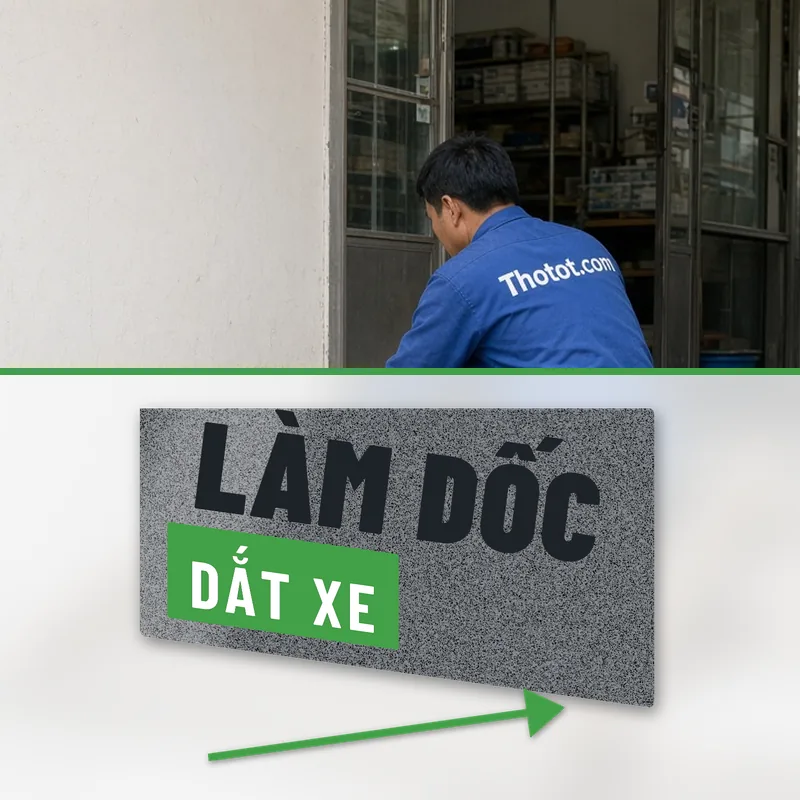 Làm dốc dắt xe lối vào cửa hàng