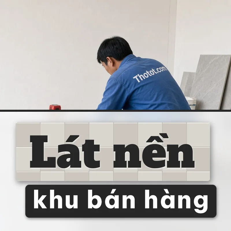 Lát nền khu bán hàng cửa hàng