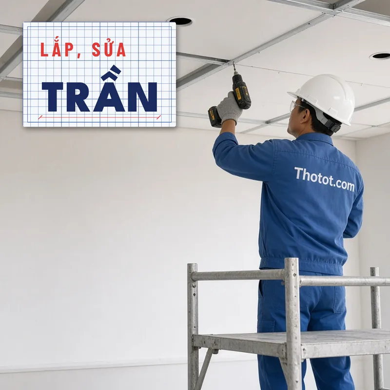 Lắp, sửa trần khu bán hàng cửa hàng