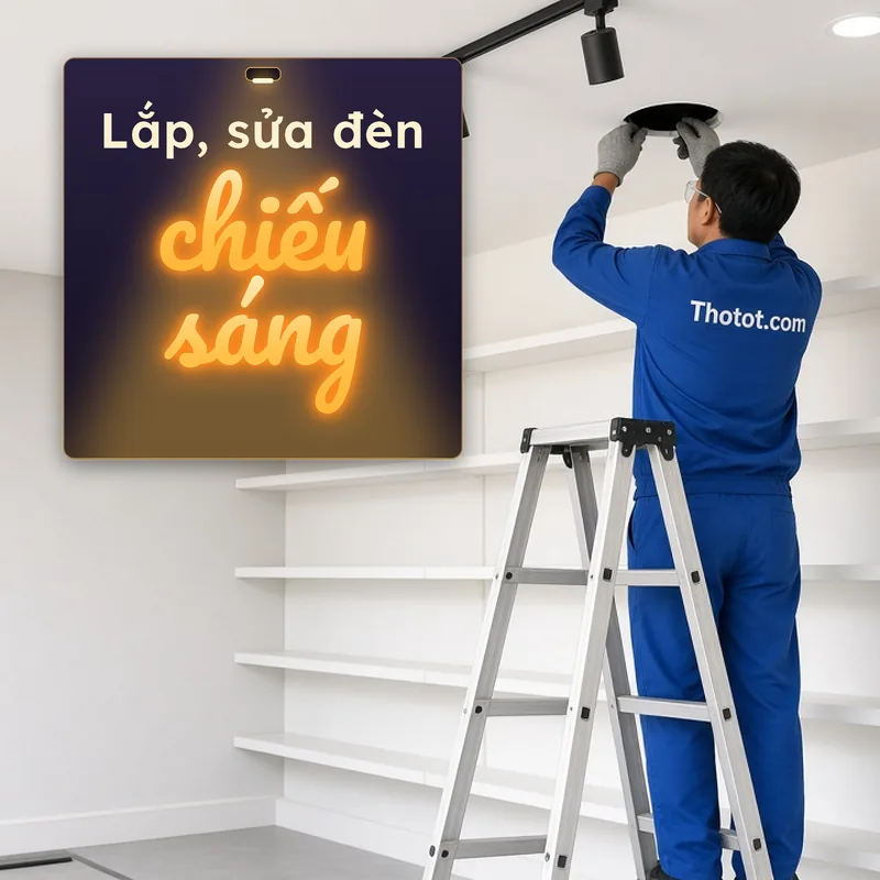 Lắp, sửa đèn chiếu sáng khu bán hàng cửa hàng