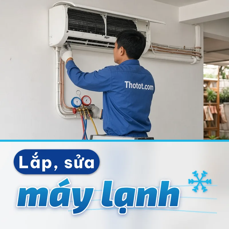 Lắp, sửa máy lạnh khu bán hàng cửa hàng
