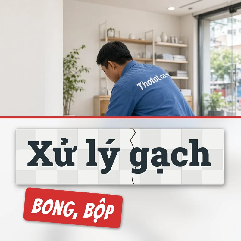 Xử lý gạch nền khu bán hàng cửa hàng bị bong, bộp