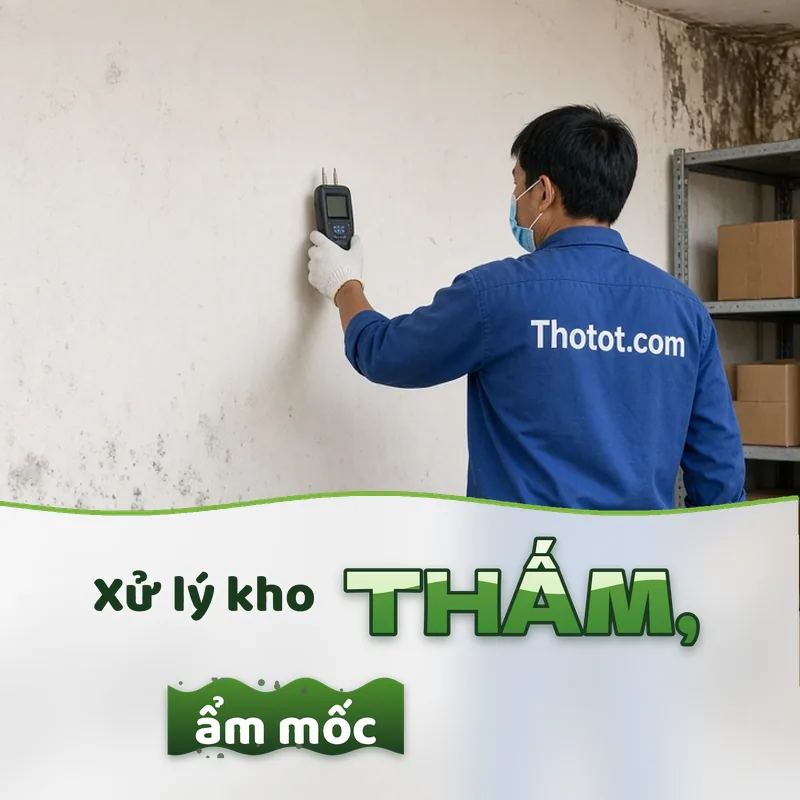 Xử lý phòng kho cửa hàng bị thấm, ẩm mốc