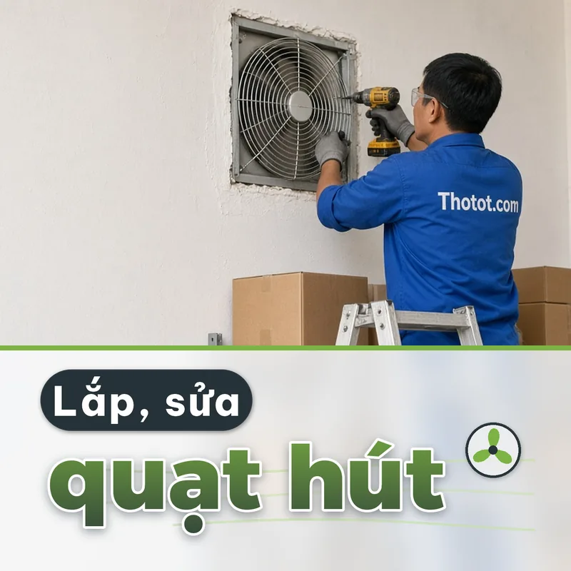 Lắp, sửa quạt hút phòng kho cửa hàng