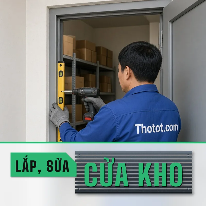 Lắp, sửa cửa phòng kho cửa hàng