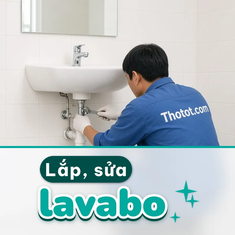 Lắp, sửa lavabo nhà vệ sinh cửa hàng