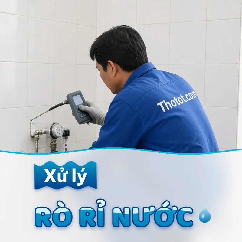 Xử lý rò rỉ nước nhà vệ sinh cửa hàng