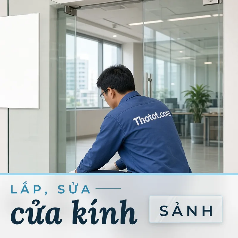 Lắp, sửa cửa kính sảnh văn phòng