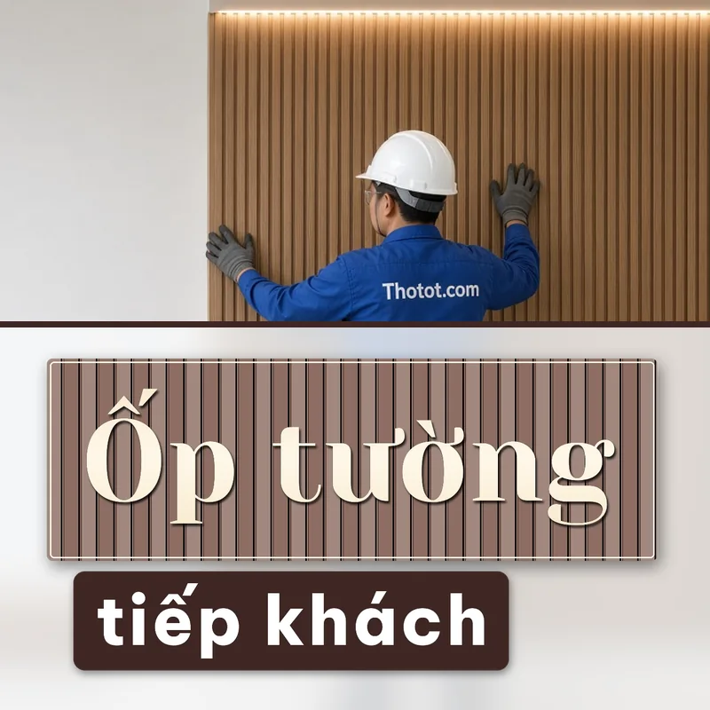 Ốp tường trang trí phòng tiếp khách văn phòng