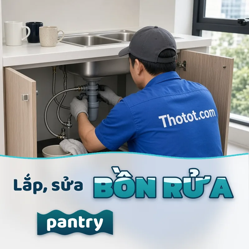 Lắp, sửa bồn rửa pantry văn phòng