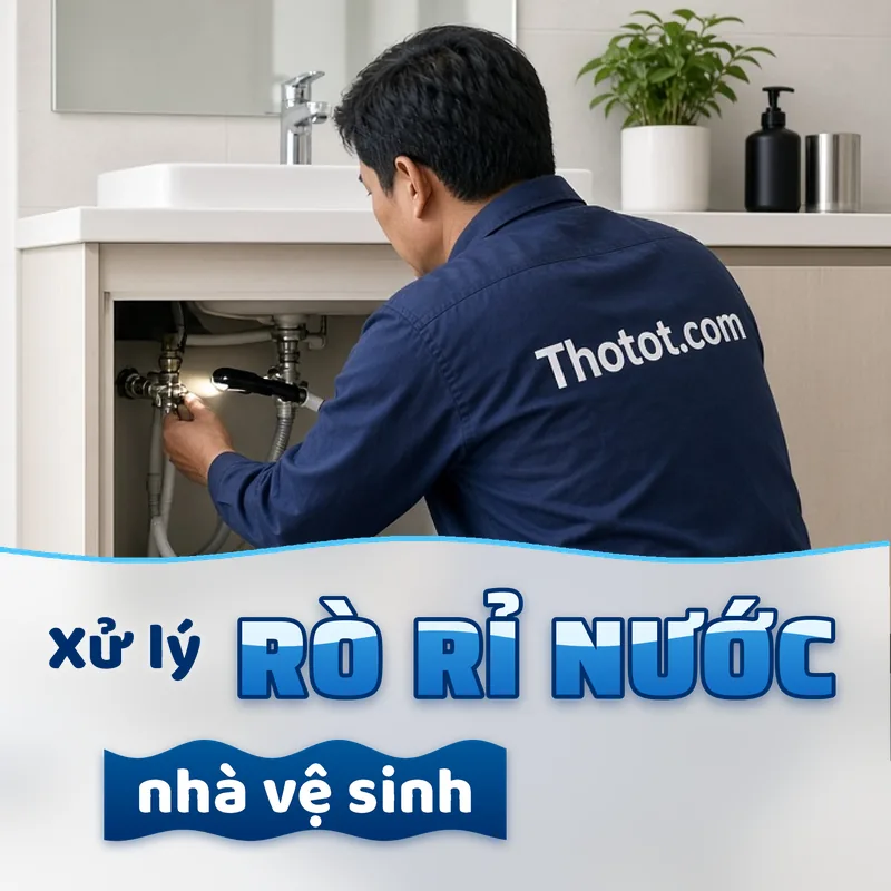 Xử lý rò rỉ nước nhà vệ sinh văn phòng