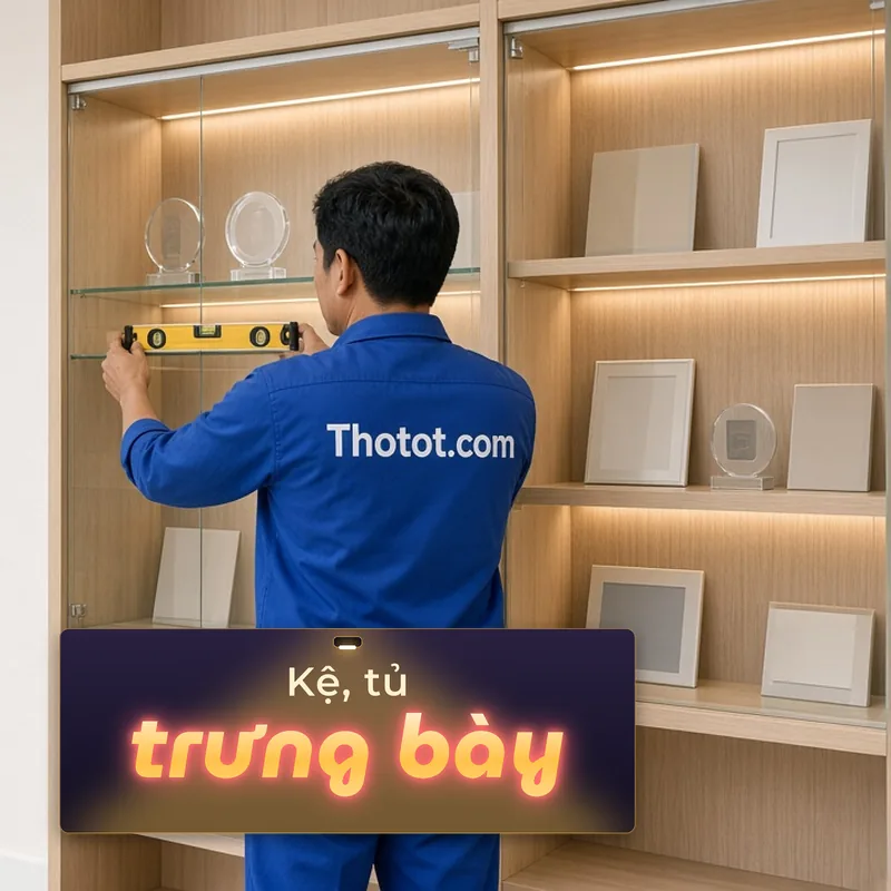 Thi công kệ, tủ trưng bày văn phòng