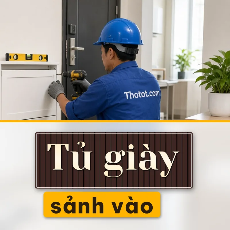 Đóng tủ giày sảnh vào căn hộ chung cư