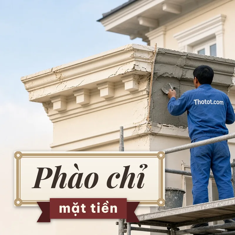 Sửa phào chỉ, cột trang trí mặt tiền biệt thự