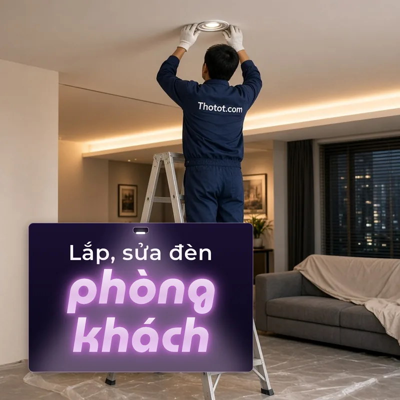 Lắp, sửa đèn phòng khách căn hộ chung cư