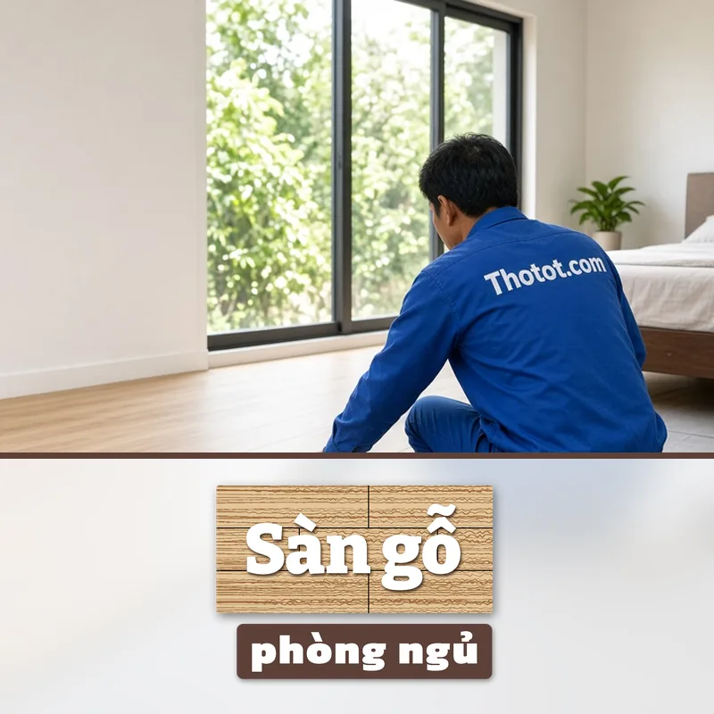 Lát sàn gỗ phòng ngủ biệt thự