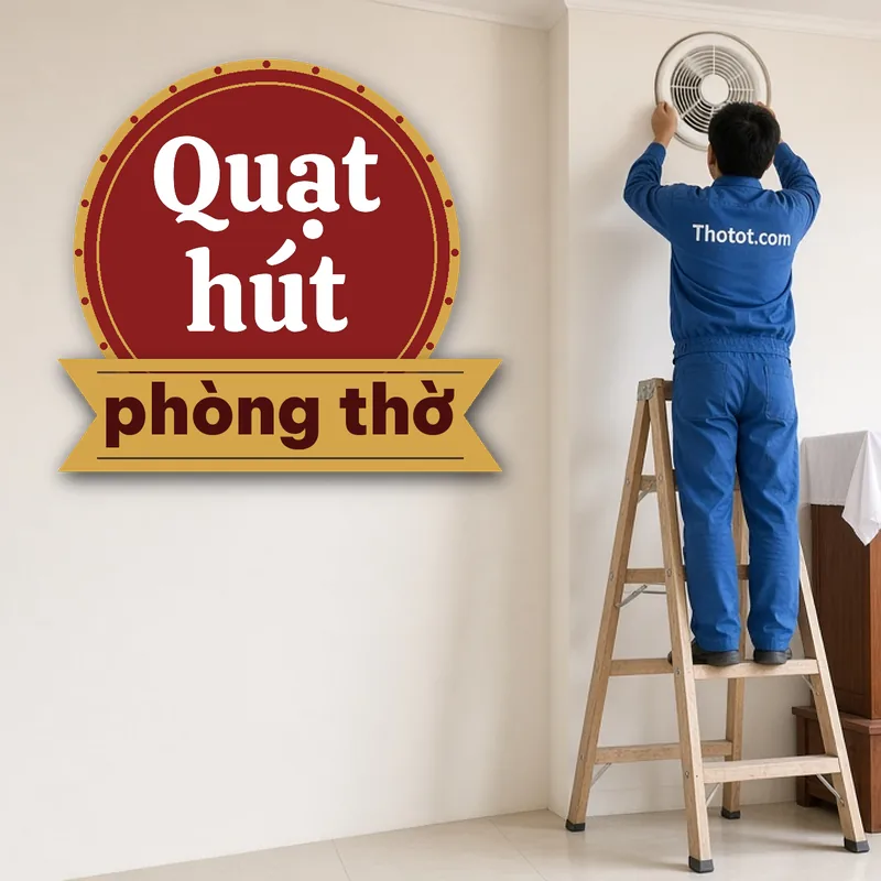 Lắp quạt hút khói phòng thờ biệt thự