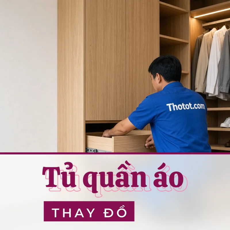 Đóng tủ quần áo phòng thay đồ biệt thự