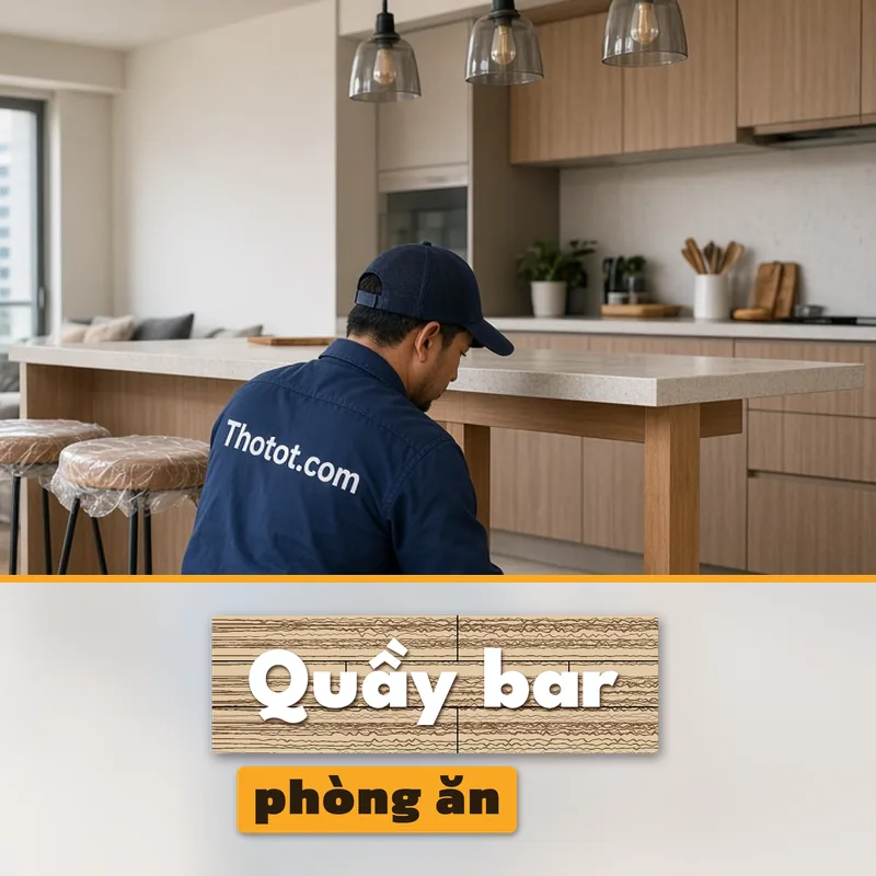 Đóng quầy bar phòng ăn căn hộ chung cư