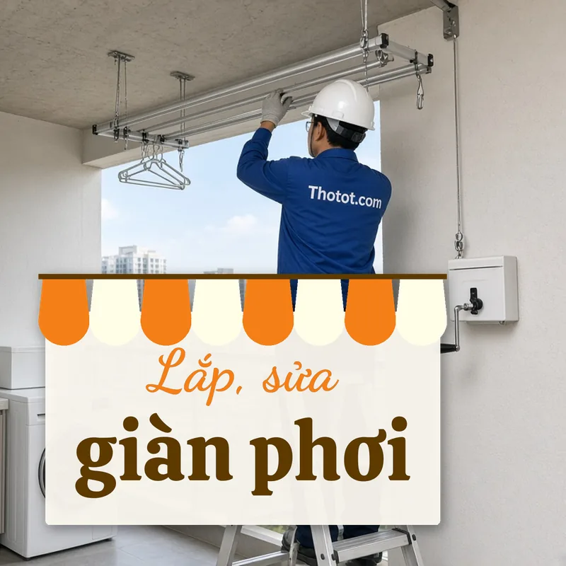 Lắp, sửa giàn phơi khu giặt phơi căn hộ chung cư