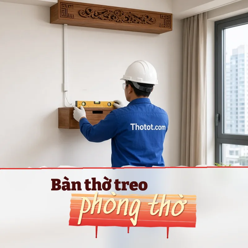 Lắp bàn thờ treo phòng thờ căn hộ chung cư