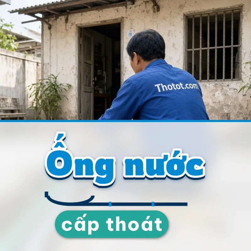 Thi công, sửa đường cấp thoát nước nhà cấp 4