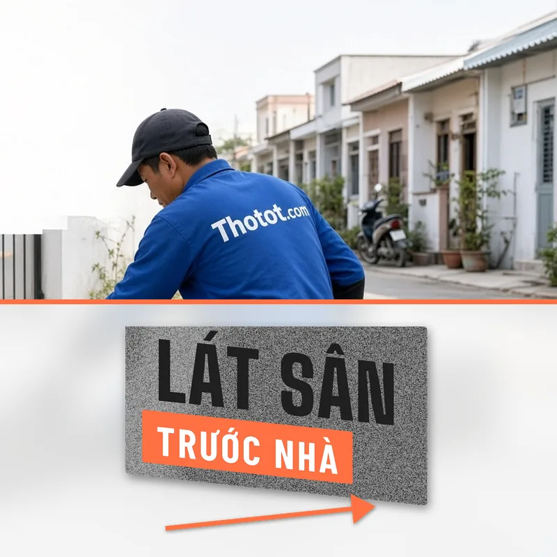 Lát sân trước nhà cấp 4