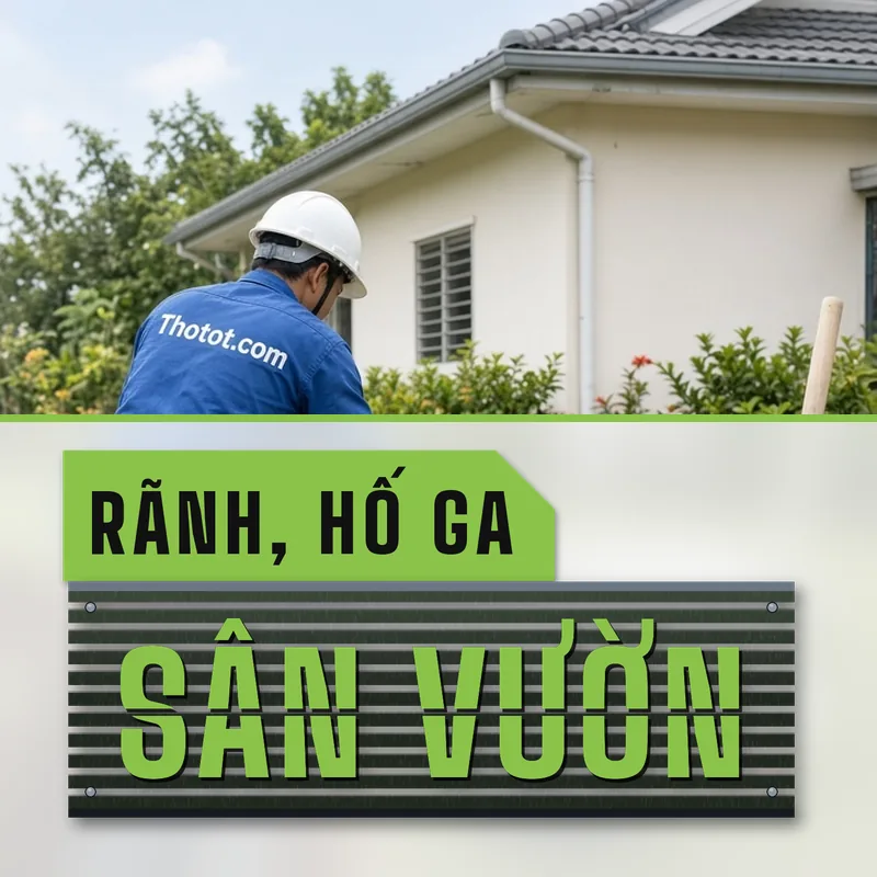 Làm rãnh, hố ga thoát nước sân vườn nhà cấp 4