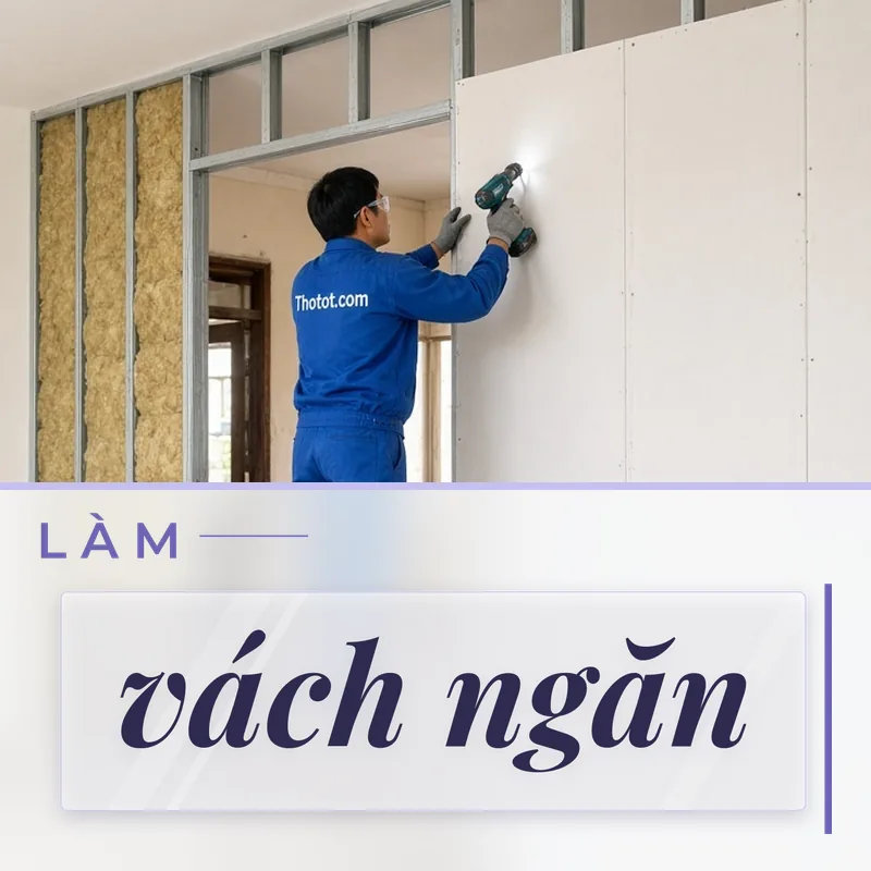 Làm vách ngăn chia phòng ngủ nhà cấp 4