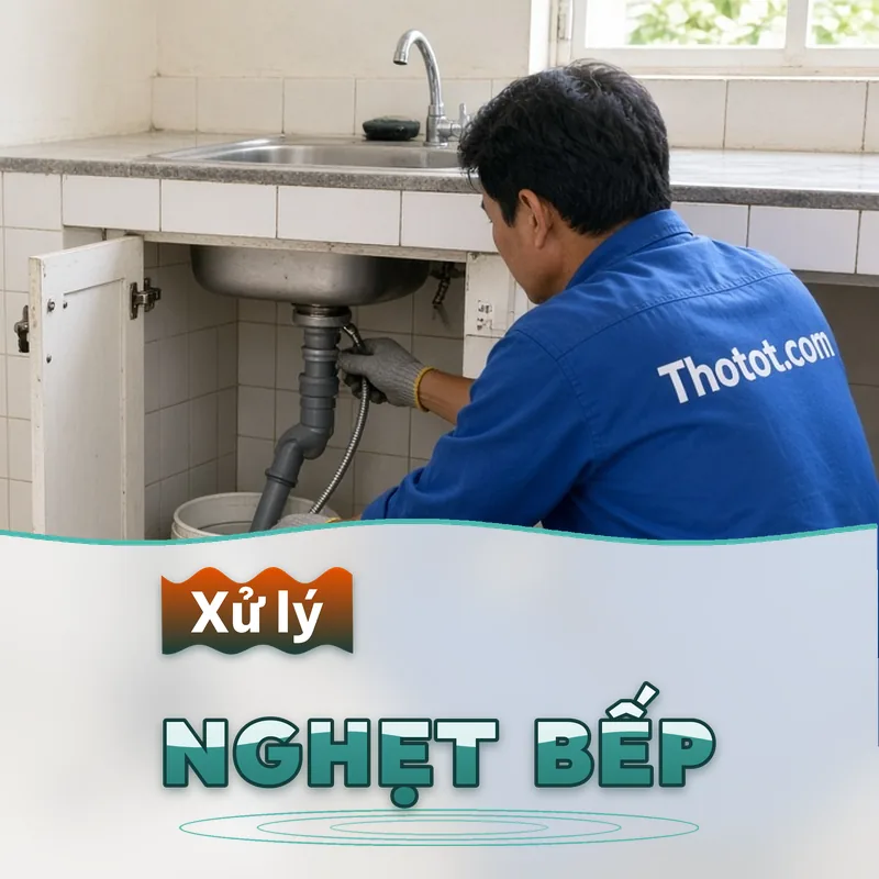Xử lý nghẹt thoát nước nhà bếp nhà cấp 4