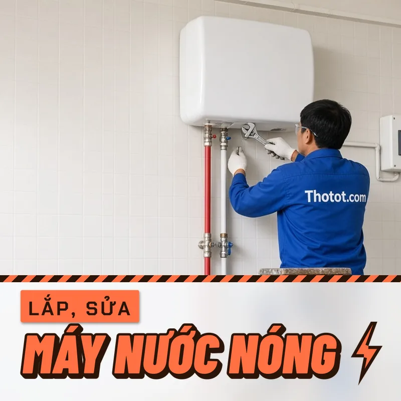 Lắp, sửa máy nước nóng nhà tắm nhà cấp 4