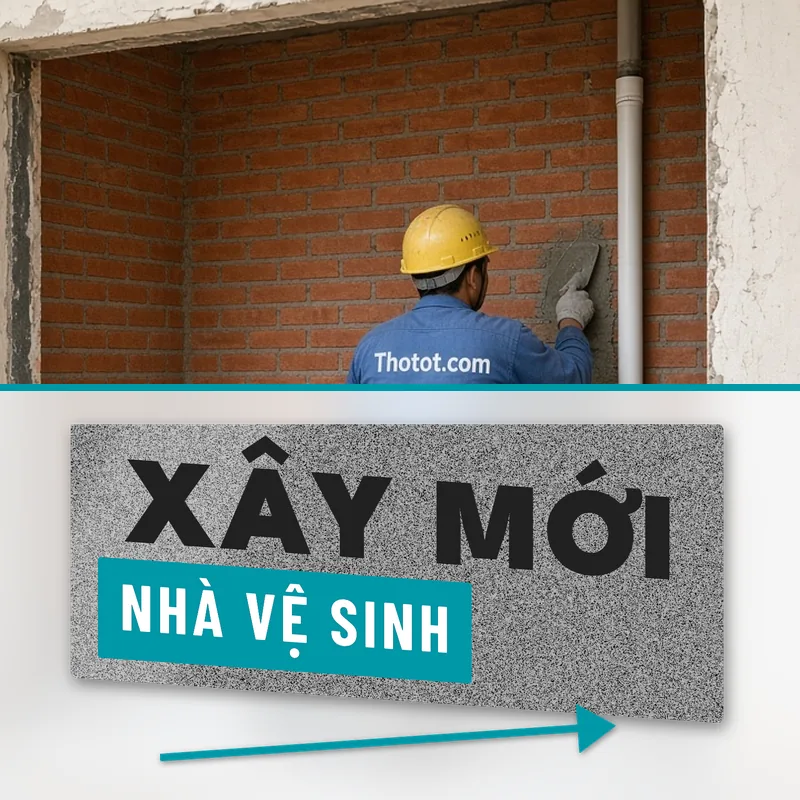 Xây mới nhà vệ sinh nhà cấp 4