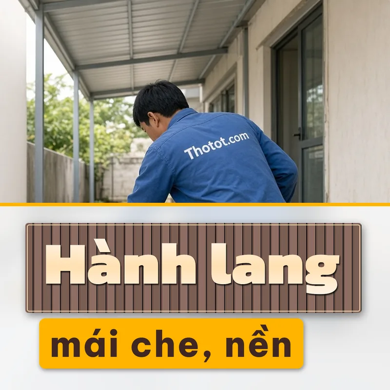 Làm mái che, lát nền hành lang hông nhà cấp 4