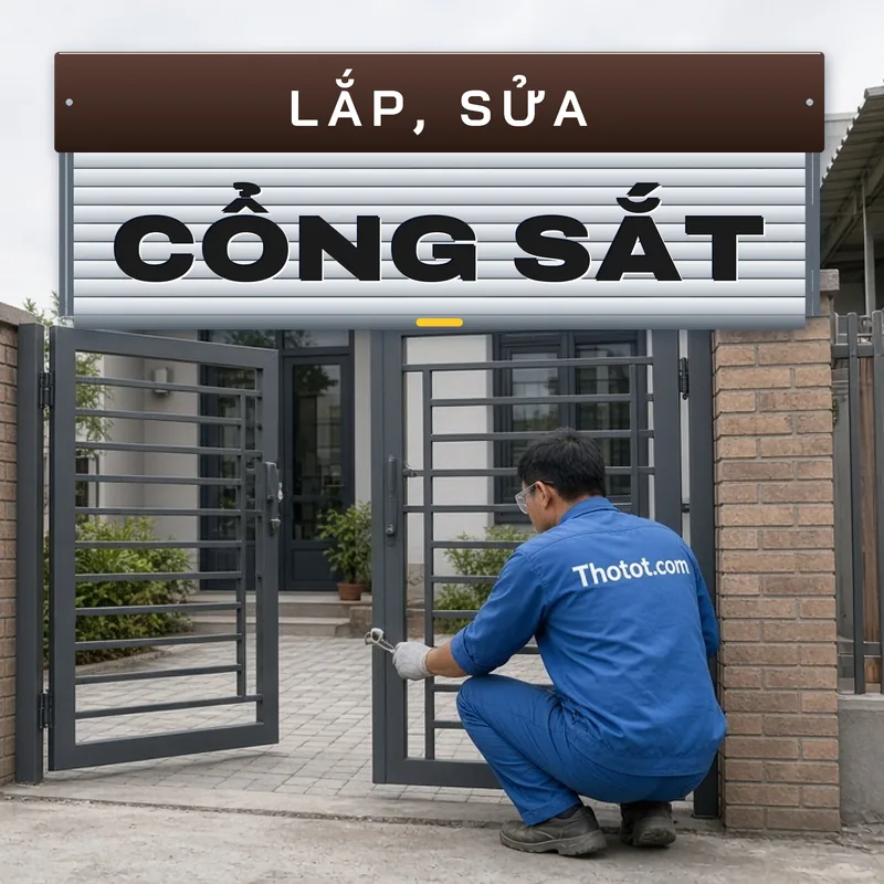 Lắp, sửa cổng sắt nhà cấp 4