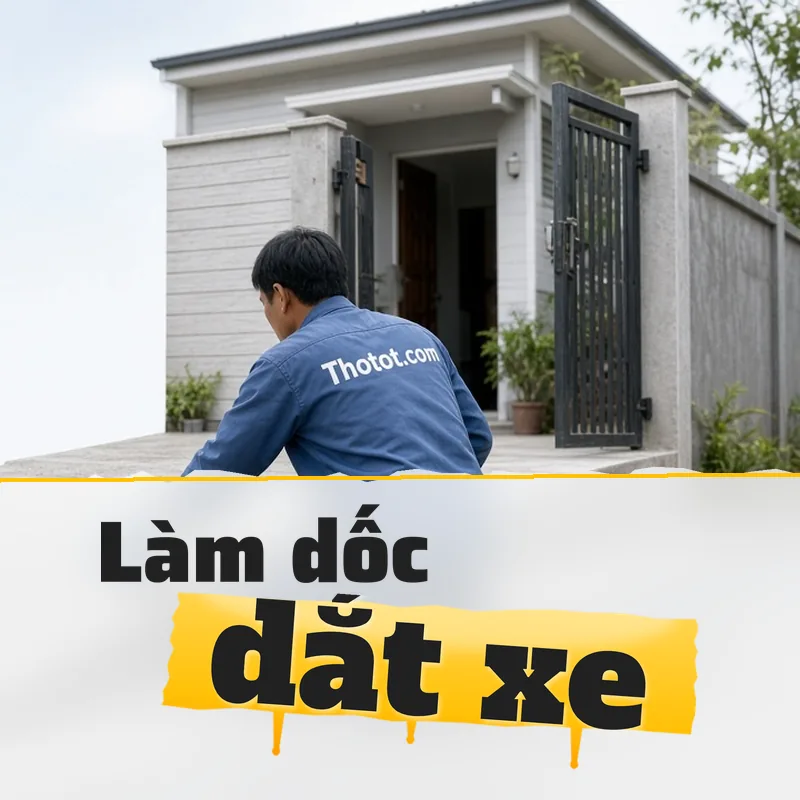 Làm dốc dắt xe lối vào nhà cấp 4