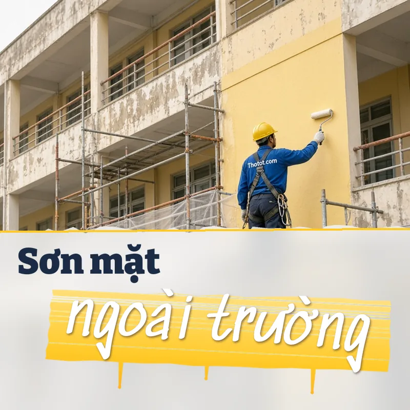 Sơn mặt ngoài trường học