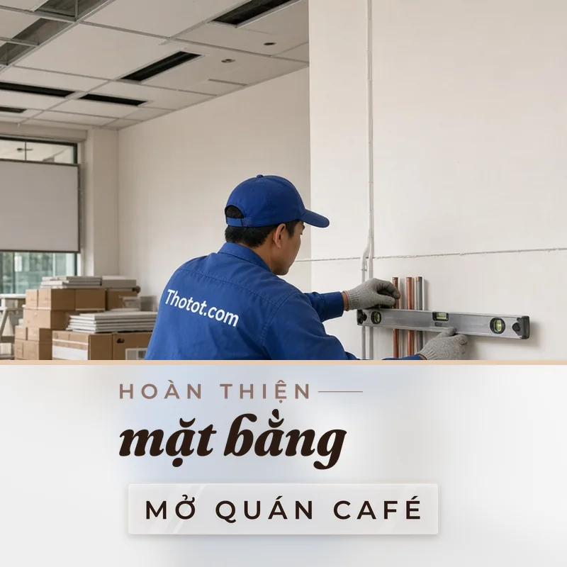 Hoàn thiện mặt bằng thuê mở quán café