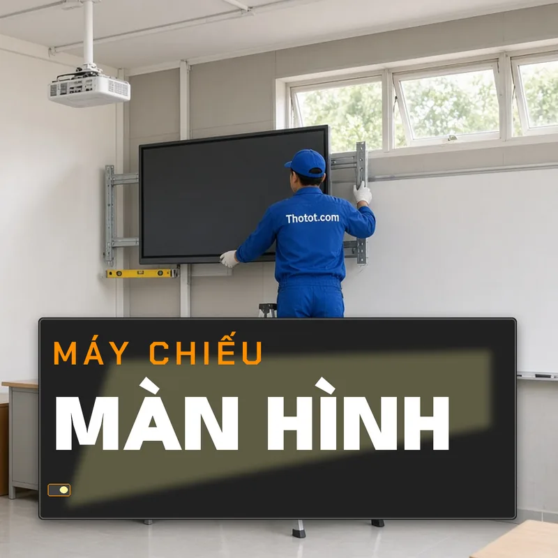 Lắp, sửa máy chiếu, màn hình phòng học