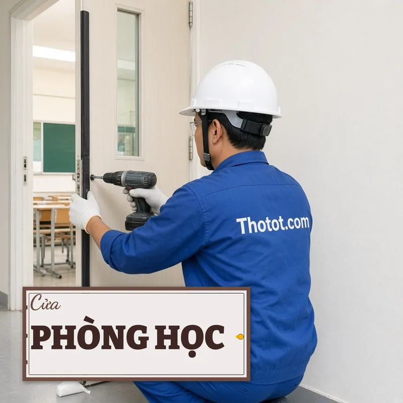 Lắp, sửa cửa phòng học