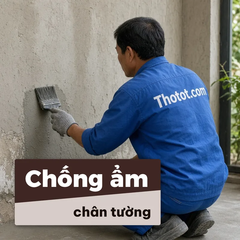 Xử lý tường nhà vườn bị ẩm chân tường