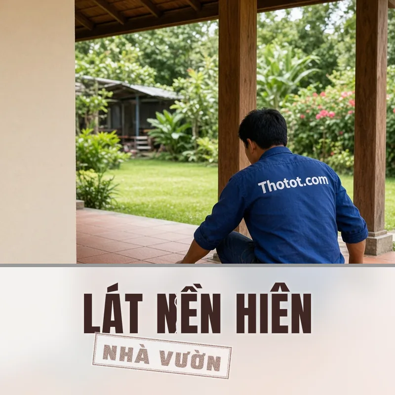 Lát nền hiên nhà vườn