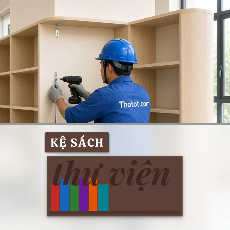Đóng kệ sách thư viện trường học
