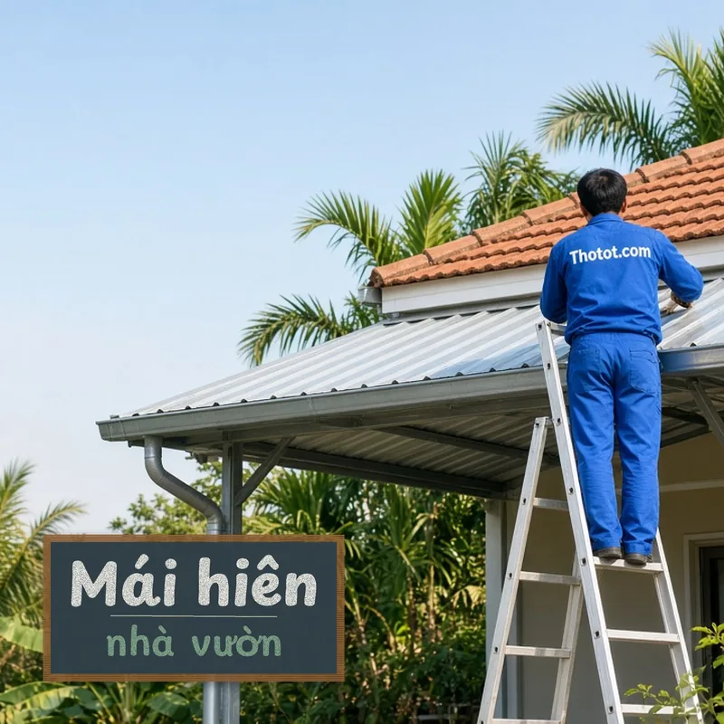 Lắp, sửa mái hiên nhà vườn